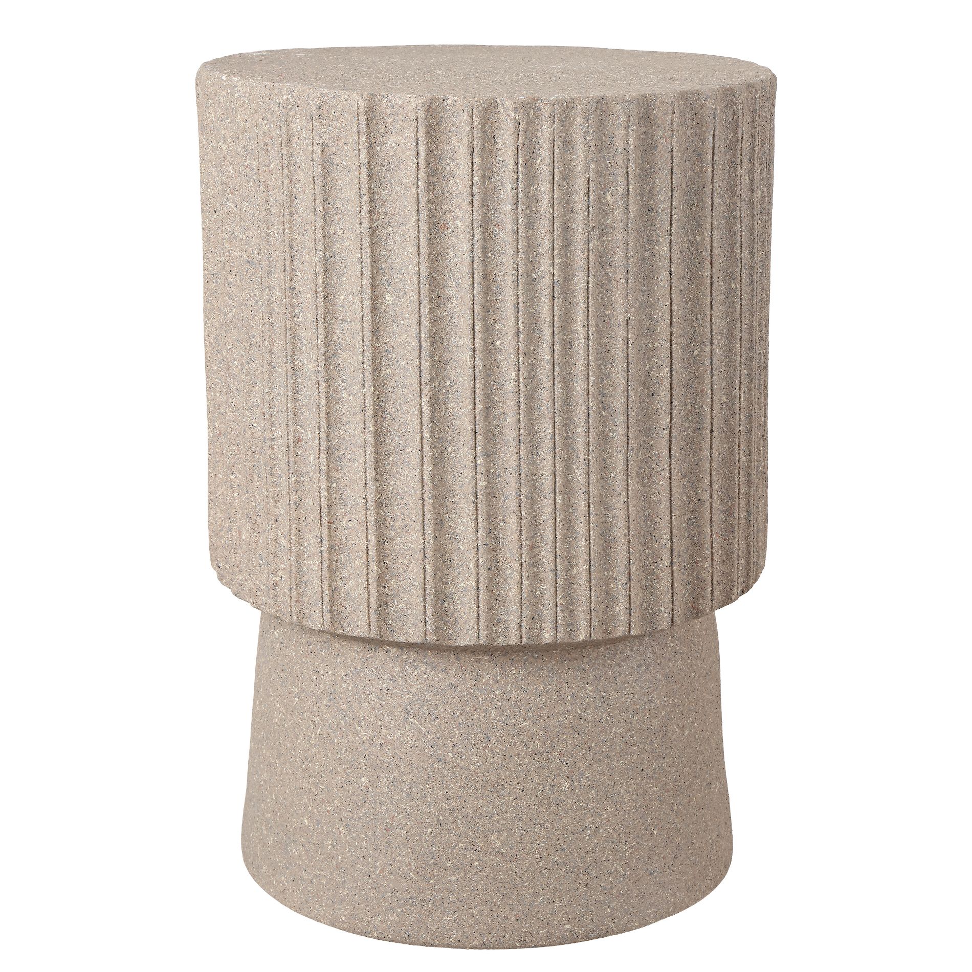 JONATHAN Y Louisa 19" Art Deco Tambour Indoor/Outdoor Accent Table, Light Brown Frosted