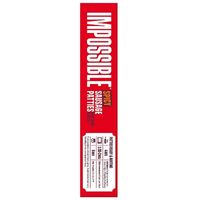 Impossible Plant-Based Spicy Sausage Patties - Frozen - 7.2oz/6ct