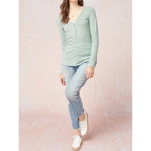 Women's Long Sleeve V-Neck Top - entro - 1 of 3