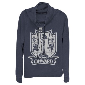 Juniors Womens Onward Character Icon Crest Cowl Neck Sweatshirt - 1 of 3