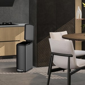 8 Gallon Slim Kitchen Trash Can, Stainless Steel Garbage Can with Inner Wastebasket, Step Rubbish Bin with Soft-Close Lid for Office, Bathroom - 1 of 4