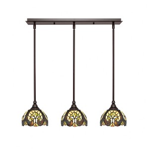 Toltec Lighting Any 3 - Light Chandelier in  Dark Granite with 7" Ivory Cypress Art Glass Shade - 1 of 1