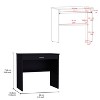 Vynxaria Compact Writing Desk - Workstation with Drawer and Lower Shelf, 31.5"W x 19.6"D - 3 of 4
