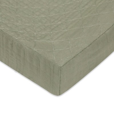 Babyletto Matcha Quilted Muslin Changing Pad Cover, GOTS Certified Organic Cotton