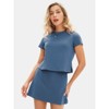 EXLURA Womens Casual Summer 2 Piece Short Skirt Sets Short Sleeve Tshirt And Tennis Skort Dressy Cotton Matching Sweatsuits - 3 of 4