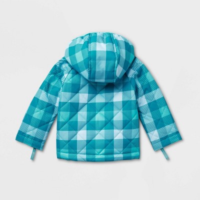 Детские куртки Cat & Jack Toddler Adaptive Quilted Jacket - Cat & Jack™ Blue 4T: Midweight Hooded Coat, Stripe Pattern, 2 Pockets — фото 2