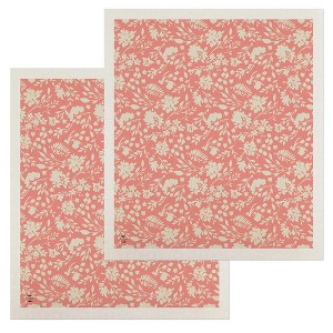 Briarwood Lane Delicate Pink Floral Swedish Dishcloth (2-pack) - 1 of 4