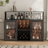 ODK Farmhouse Wine Bar Cabinet with Wine Rack, Glass Holder & Ample Storage, Freestanding Buffet Sideboard for Dining Room, Kitchen or Living Room - 3 of 4