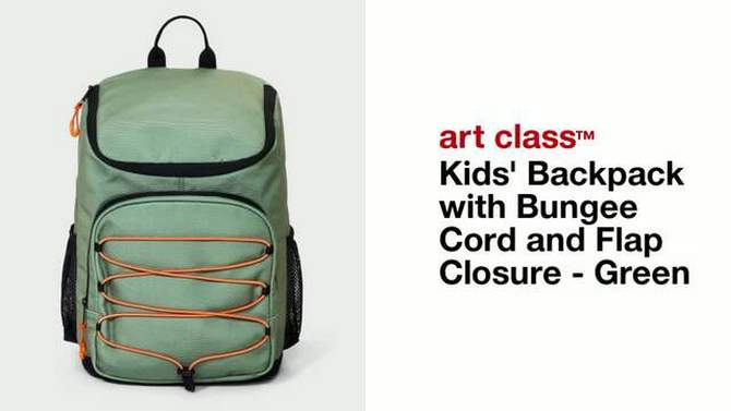 Boys&#39; Backpack with Bungee Cord and Flap Closure - art class&#8482; Green, 2 of 6, play video