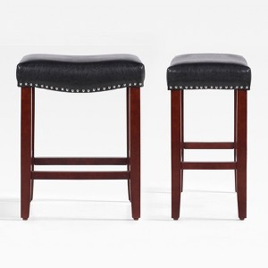 WestinTrends 24" Upholstered Saddle Seat Counter Stool - 1 of 4