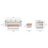 FIONECA 2-Piece Outdoor Sofa & Coffee Table Set ¨C Teak & Aluminum Frame, Weather-Resistant Patio Seating with Cushions - 3 of 4