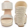 Perphy Women's Sandal Platform Rhinestones Dual Strap Espadrille Wedge - 2 of 4