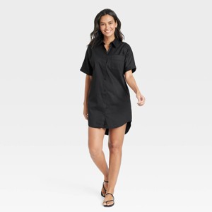 Women's Easy Woven Mini Shirtdress - A New Day™ - 1 of 3