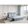 Bed Frame with Storage Headboard, Kids Bed Frame with 2 Drawers, Boucle Upholstered Platform Bed with Bookcase, No Box Spring Needed, Easy Assembly - 4 of 4