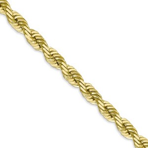 Black Bow Jewelry Men's 6mm 10k Yellow Gold Solid Diamond Cut Rope Chain Necklace - 1 of 4