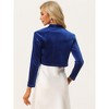 INSPIRE CHIC Women's Velvet Long Sleeve Shawl Neck Open Front Cropped Bolero Cardigan - 3 of 4