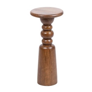 Kate and Laurel Tirollo Accent Table, 10x10x22, Walnut Brown - 1 of 4