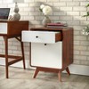 Cassie 2 Drawer File Cabinet White/Walnut - Buylateral: Mid-century Modern, Laminate Surface, Wood Composite - image 3 of 4