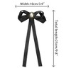 INSPIRE CHIC Women's Pre-Tied Long Ribbon Bowknot Faux Pearl Brooch Pin Tie - 2 of 4
