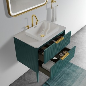 Christopher Knight Home Childe 30" Bathroom Vanity with Ceramic Sink and Double Drawer - 1 of 4