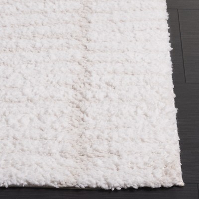 Ivory Abstract Shag 8' x 10' Wool Area Rug