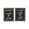 Farmhouse Linen Laundry Sign Wall Decor Set of 2 Black - Olivia & May: Vintage-Style, Fir Wood & MDF, Indoor Decor - image 2 of 4