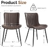 UNISOAR Dining Chairs Set of 2/4, Modern Armless Side Chairs Faux Leather Cushion Seat  for Home, Kitchen, Living Room, Bedroom, Restaurant - 2 of 4