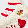 Kid's Embroidered 2pk Cozy Ankle Socks with Grippers - 3 of 3