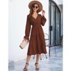 Coolmee Women's Bohemian Dress Casual Long Sleeve V Neck Dress Floral Flowy Maxi Dresses Tiered Cocktail Dress - 2 of 4