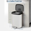 13 Gallon / 50 L Stainless Steel Trash Can with Lid, Large Garbage Can for Kitchen, Rustproof Step-on Kitchen Metal Trash Bin with Liner Rim - 2 of 4