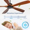 Wanze of Ocean 60 in. Modern Black Noiseless Solid Wood Brown 5 Blades Downrod Mount Ceiling Fan with 3 Downrods and Remote - 3 of 4