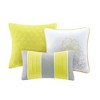 6Pcs quilt Set Floral Print Reversible Quilt with Embroidered Pillows, Summer Cotton Sateen - 4 of 4