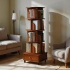 Sapphtopaz Rotating Bookshelf with Wheels Wood Bookcase Organization and Storage Round Book Shelf for Living Room - 4 of 4