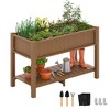 Arceso Elevated Planter Box with Legs and Shelf, 8 DIY Pocket HDPS Raised Garden Bed with Tools, No Crack, Large Outdoor Herb Raised Beds - 2 of 4