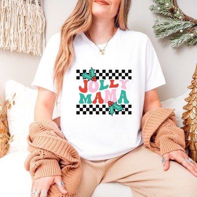 Simply Sage Market Jolly Mama Checkered Short Sleeve Tee