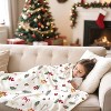 Lomsoe Christmas Flannel Blanket Throw, Soft Merry Christmas Leaves Blanket for Bed Couch Chair Xmas for Home Living Room Decor - 3 of 4