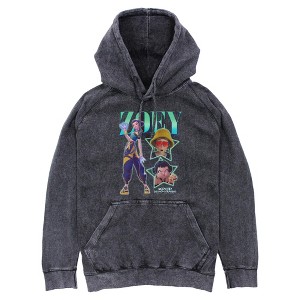 Mens KPop Demon Hunters Zoey Super Star Logo Lightweight Hoodie - 1 of 2