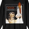 NASA Logo and Realistic Space Ship Men's Black Crew Neck Long Sleeve Graphic Tee - 2 of 3