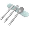 Bentgo Stainless Steel Reusable 3pc Travel Utensil Set With Carrying Case -  Aqua : Target