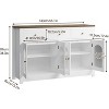 55'' Sideboard Buffet Cabinet, With Adjustable Shelves,3 Drawers and 4 Doors, Wine Storage Buffet Coffee Bar for Dining Room Living Room - 3 of 4