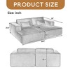 86.6-inch Double Chaise Lounge Sleeper Daybed 35D Full Foam Floor Plush Cloud Sofabed - Leovsnove - 3 of 4