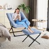 Oversized Comfy Chair, Faux Fur Foldable Lounge Chair for Adults, Metal Frame X-Large Saucer Chair, Plush Accent Chair for Bedroom Living Room Dorm - 2 of 4
