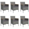 vidaXL Patio Dining Set Outdoor Dining Set Table and Chair Set for Garden - 63" Table Length Gray and Black 7 Piece with Cushions - 4 of 4