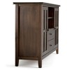 53" Solid Wood Tall Wide TV Media Stand with Handcrafted Natural Aged Brown Stain, Cord Management, and Tempered Glass Doors - 3 of 4