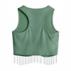 Nlife Womens Western Sparkly Fringe Sleeveless Crop Tops Cowgirl Going Out Cropped Tank Tops with Glitter Tassel - 4 of 4
