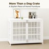 XBRIGH 26in Dog Crate with Lock & Double Door, Wooden Kennel End Table for Small/Medium Dogs, Aged Black - 3 of 4