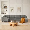 Modern Corduroy Upholstered 6-Seater Modular L-Shaped Sectional Sofa, 6-piece DIY Combinations Sofa - 3 of 4