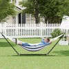 EcoSummer Double Hammock with Stand, 450lbs Heavy Duty 2-Person Cotton Hammock for Indoor Outdoor Relaxation. - 3 of 4