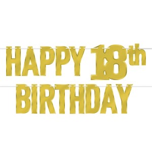 Beistle Foil Happy  18th  Birthday Streamer, 7.5" x 5', (2/Pkg) Multicolored - 1 of 4