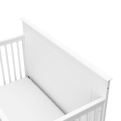 White 5-in-1 Convertible Crib with Mattress Protector